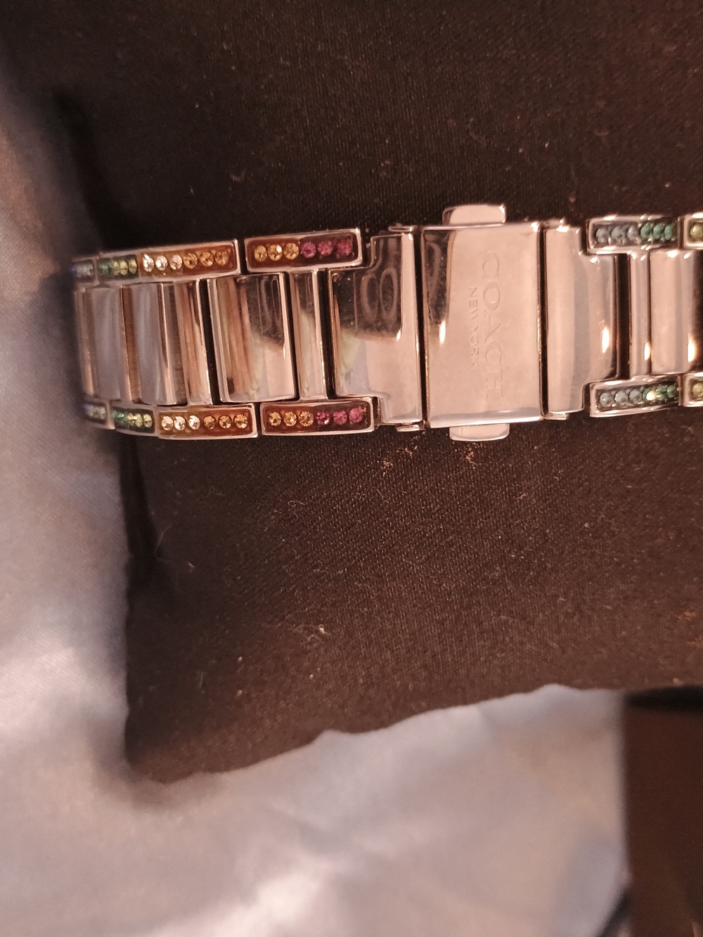 Coach Silver-Tone Watch with Multicolor Crystal Accents - Picture 3 of 4